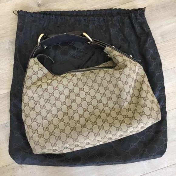 Gucci Handbags - Gucci Monogram Horsebit Hobo Bag
